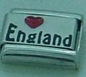 Love England - Red heart 9mm Italian laser charm - Click Image to Close